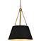 Quoizel Aberdale 18 1/2" Wide Gold and Matte Black Shade Pendant