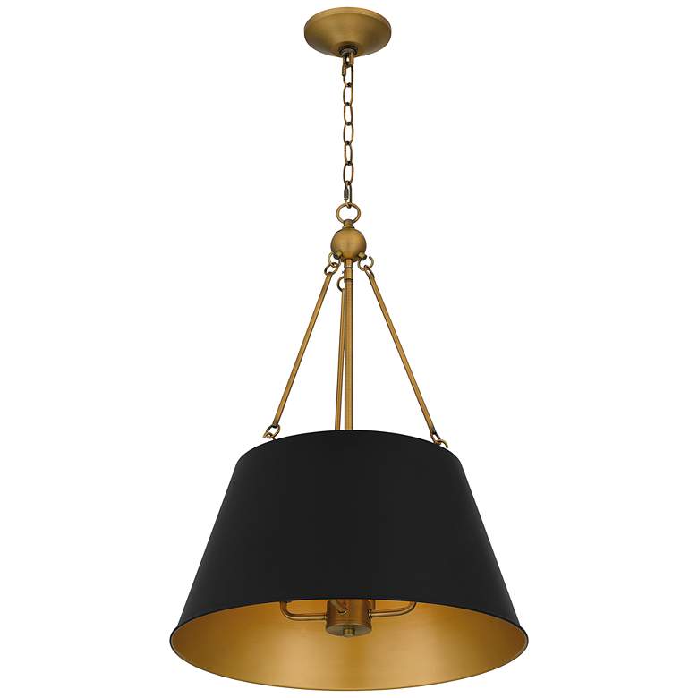 Image 5 Quoizel Aberdale 18 1/2" Wide Gold and Matte Black Shade Pendant more views