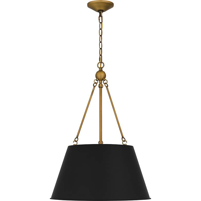 Image 5 Quoizel Aberdale 18 1/2" Wide Gold and Matte Black Shade Pendant more views