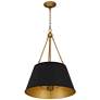 Quoizel Aberdale 18 1/2" Wide Gold and Matte Black Shade Pendant in scene