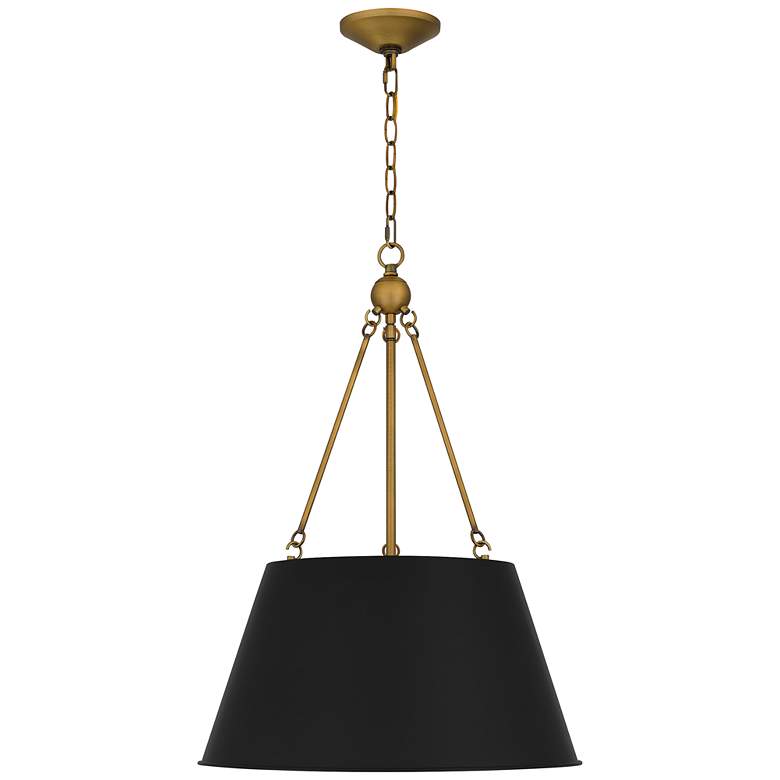 Image 6 Quoizel Aberdale 18 1/2" Wide Gold and Matte Black Shade Pendant more views