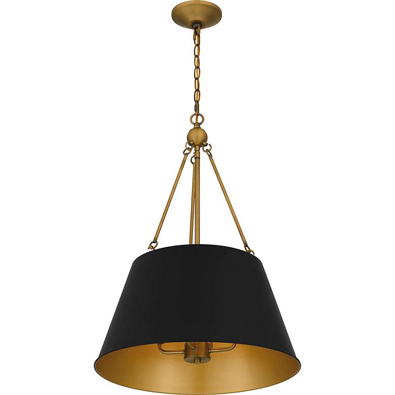 Image 6 Quoizel Aberdale 18 1/2 inch Wide Gold and Matte Black Shade Pendant more views