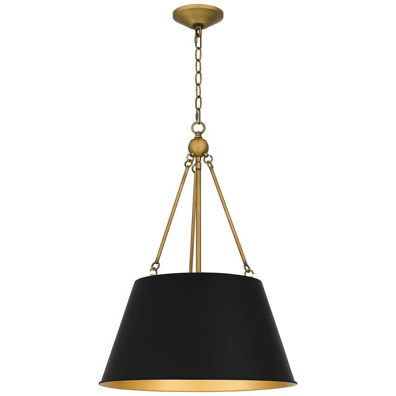 Image 7 Quoizel Aberdale 18 1/2" Wide Gold and Matte Black Shade Pendant more views
