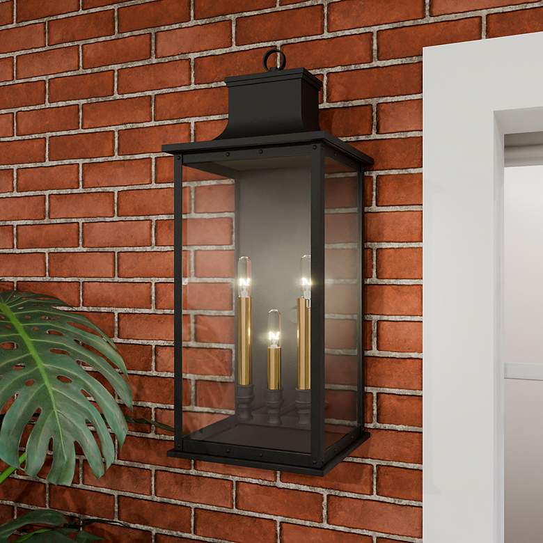 Image 1 Quoizel Abernathy 22 1/2"H Matte Black Outdoor Wall Light