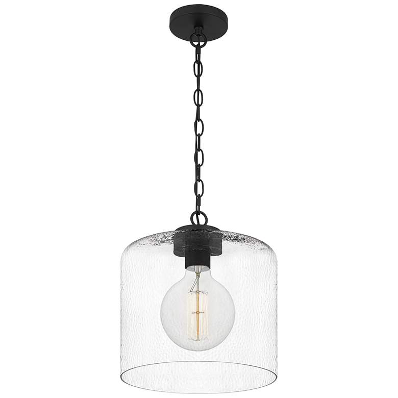 Image 5 Quoizel Abner 12 inch Wide Matte Black Mini Pendant more views