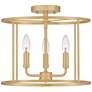 Quoizel Abner 14" Wide Aged Brass 3-Light Ceiling Light