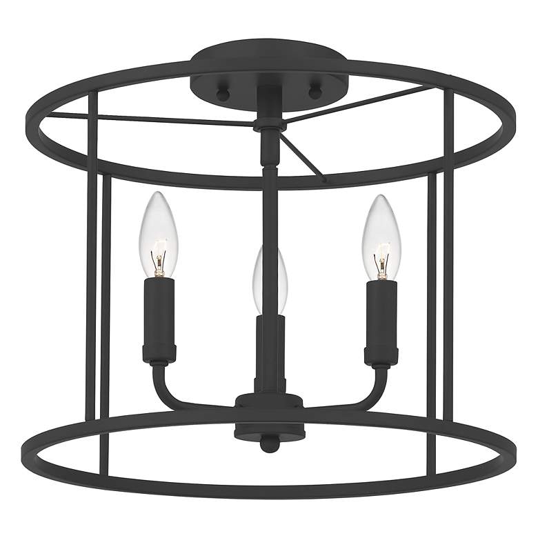 Image 4 Quoizel Abner 14" Wide Matte Black 3-Light Ceiling Light more views