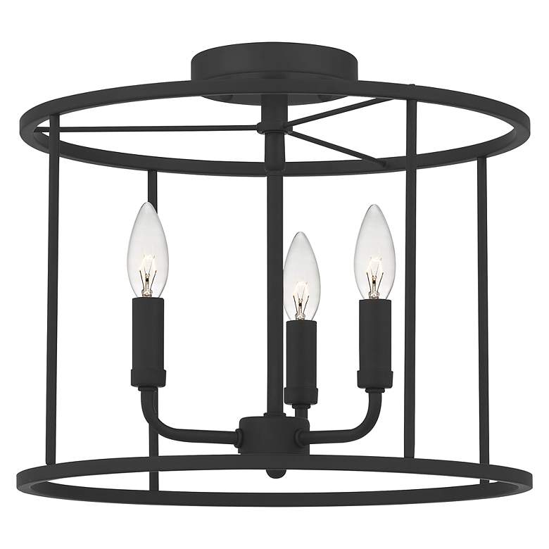Image 5 Quoizel Abner 14" Wide Matte Black 3-Light Ceiling Light more views