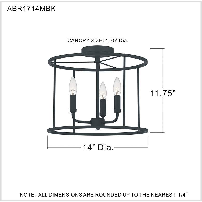 Image 7 Quoizel Abner 14" Wide Matte Black 3-Light Ceiling Light more views