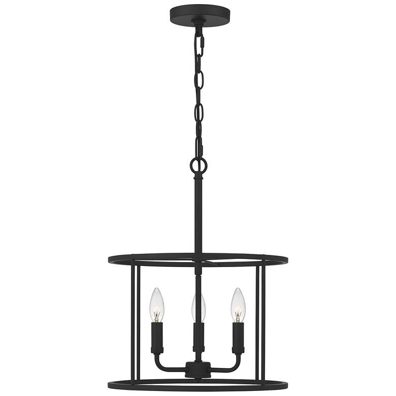 Image 2 Quoizel Abner 14 inch Wide Matte Black 3-Light Pendant