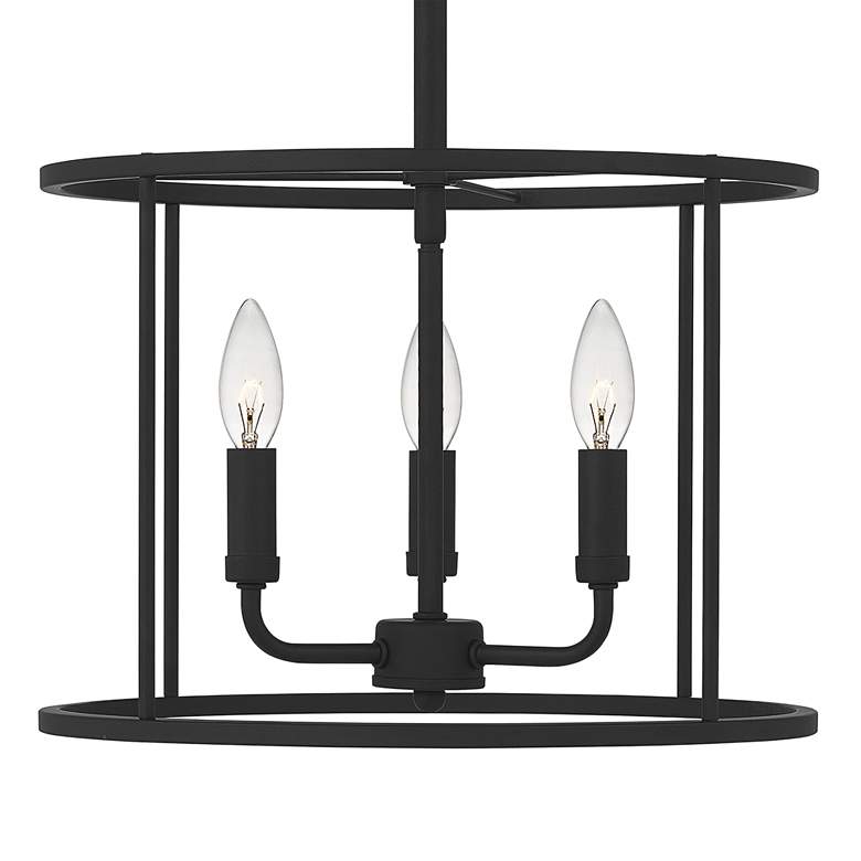 Image 3 Quoizel Abner 14" Wide Matte Black 3-Light Pendant more views