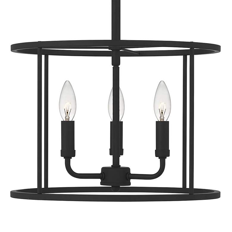 Image 3 Quoizel Abner 14 inch Wide Matte Black 3-Light Pendant more views