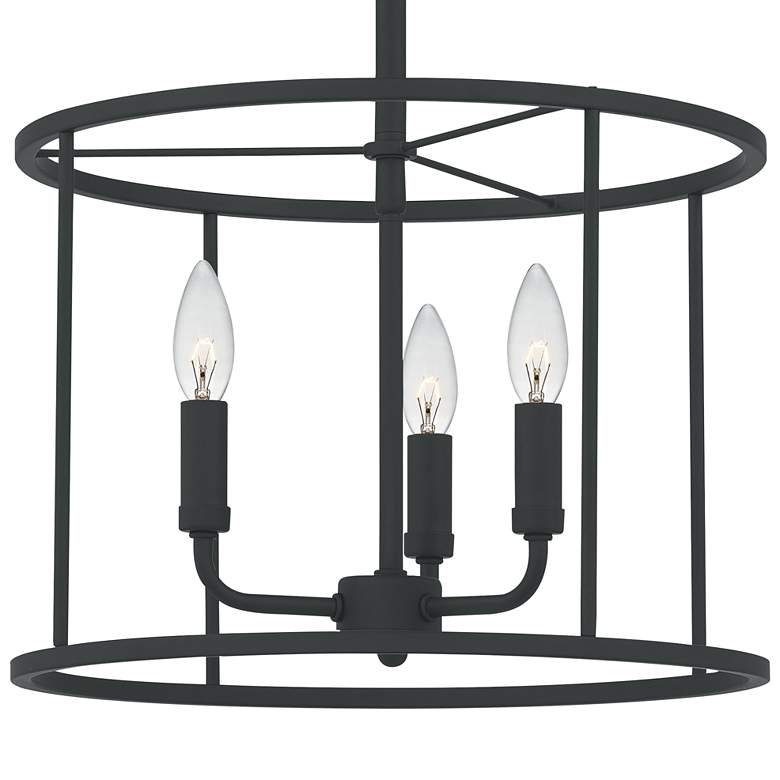 Image 5 Quoizel Abner 14" Wide Matte Black 3-Light Pendant more views