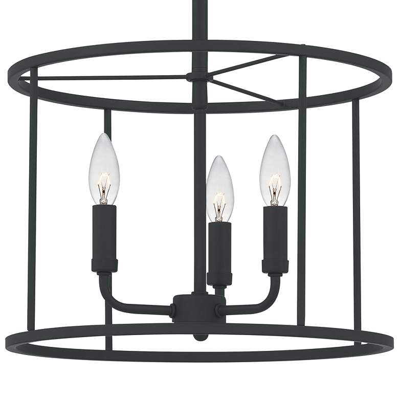 Image 5 Quoizel Abner 14 inch Wide Matte Black 3-Light Pendant more views