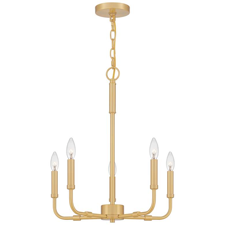 Image 2 Quoizel Abner 18" Wide Aged Brass 5-Light Candelabra Chandelier