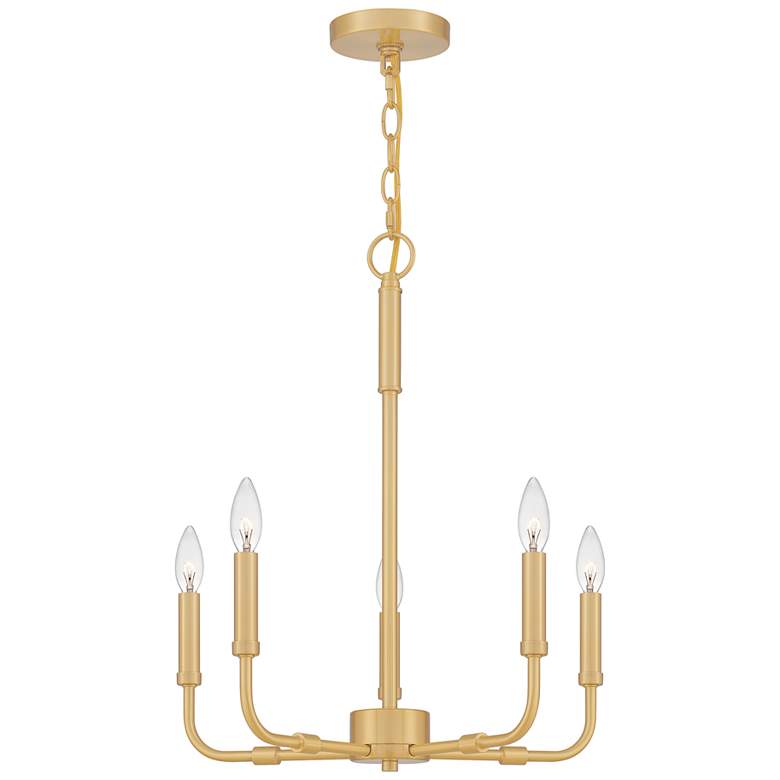 Image 2 Quoizel Abner 18 inch Wide Aged Brass 5-Light Candelabra Chandelier