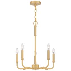 Quoizel Abner 18" Wide Aged Brass 5-Light Candelabra Chandelier