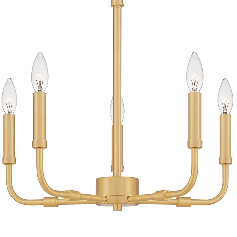 Image 3 Quoizel Abner 18 inch Wide Aged Brass 5-Light Candelabra Chandelier more views