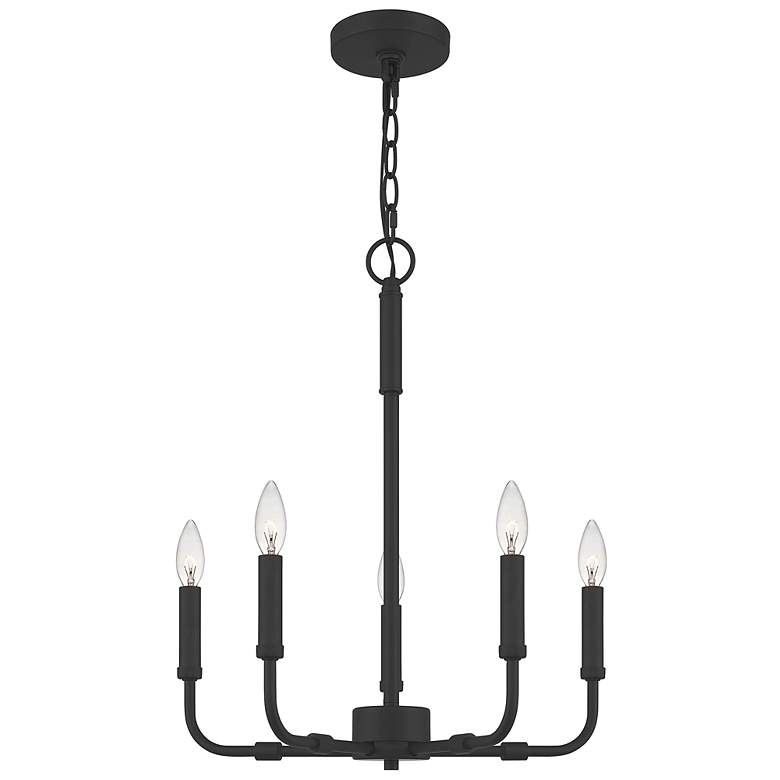 Image 2 Quoizel Abner 18 inch Wide Matte Black 5-Light Candelabra Chandelier