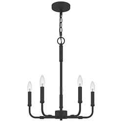 Quoizel Abner 18" Wide Matte Black 5-Light Candelabra Chandelier
