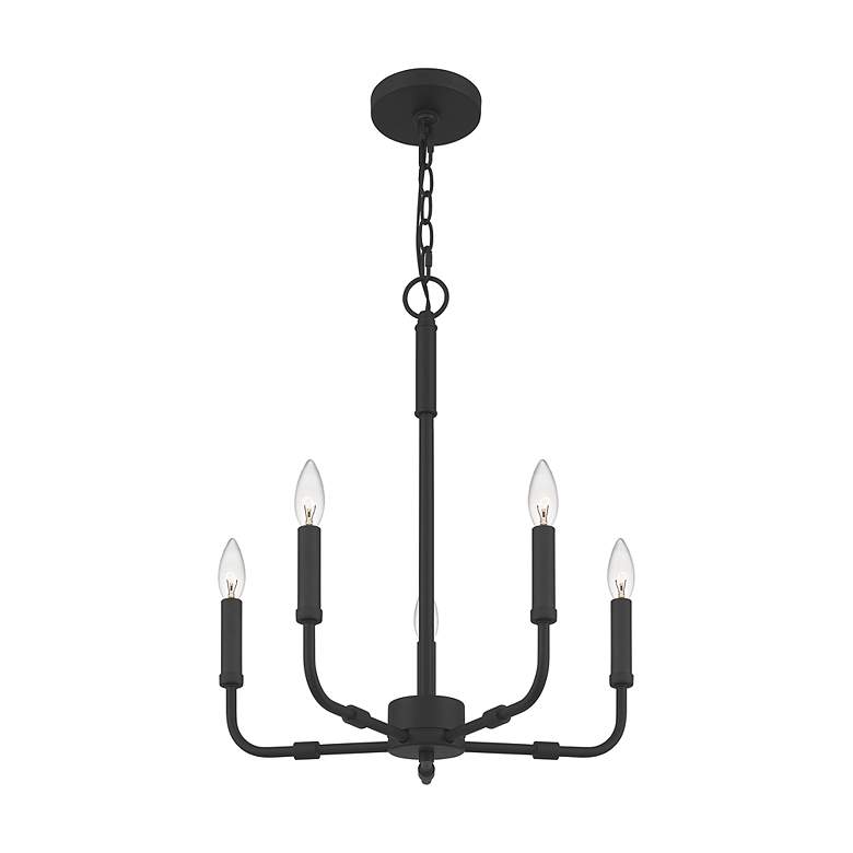 Image 3 Quoizel Abner 18 inch Wide Matte Black 5-Light Candelabra Chandelier more views