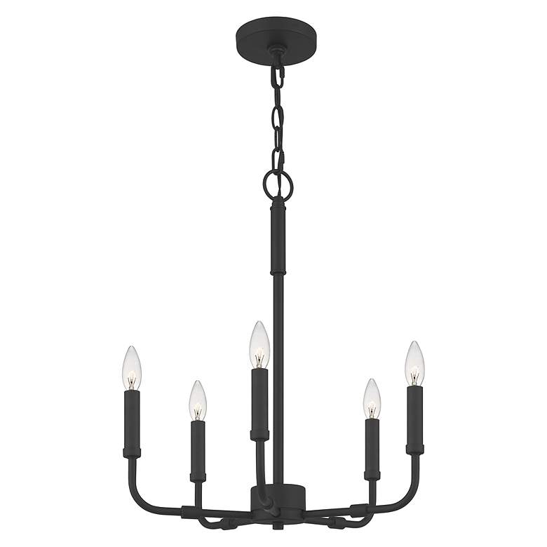 Image 4 Quoizel Abner 18 inch Wide Matte Black 5-Light Candelabra Chandelier more views