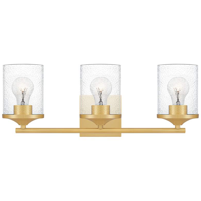 Image 1 Quoizel Abner 21 inch Wide Aged Brass 3-Light Bath Light