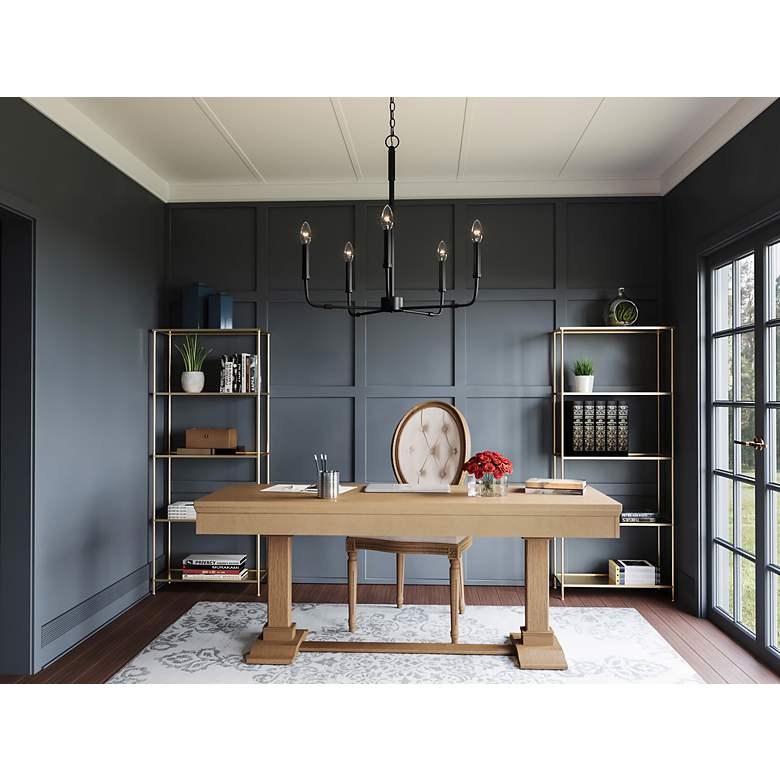 Image 7 Quoizel Abner 24" Wide Matte Black Metal 5-Light Chandelier more views