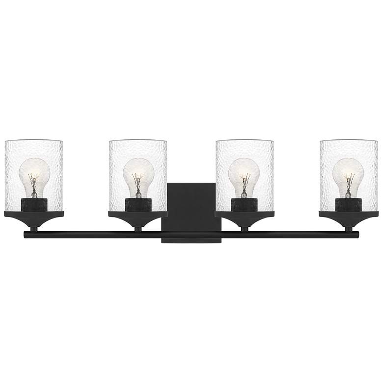 Image 1 Quoizel Abner 28" Wide Matte Black 4-Light Bath Light
