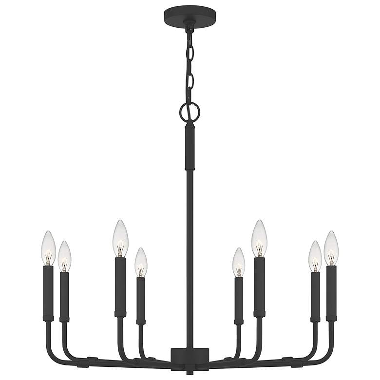 Image 3 Quoizel Abner 28 inch Wide Matte Black 8-Light Chandelier