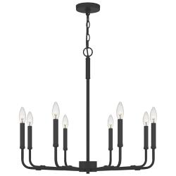 Quoizel Abner 28" Wide Matte Black 8-Light Chandelier
