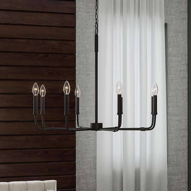 Image 2 Quoizel Abner 28" Wide Matte Black 8-Light Chandelier