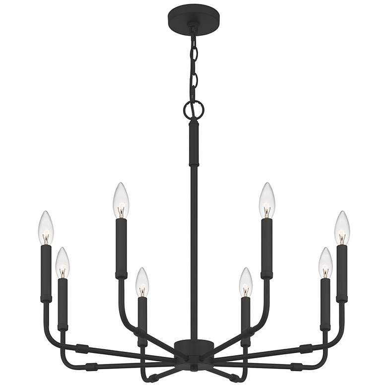 Image 5 Quoizel Abner 28" Wide Matte Black 8-Light Chandelier more views