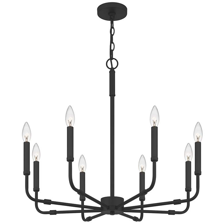 Image 5 Quoizel Abner 28 inch Wide Matte Black 8-Light Chandelier more views