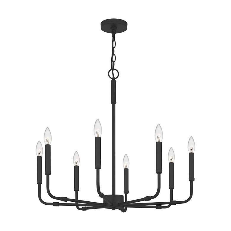 Image 6 Quoizel Abner 28 inch Wide Matte Black 8-Light Chandelier more views