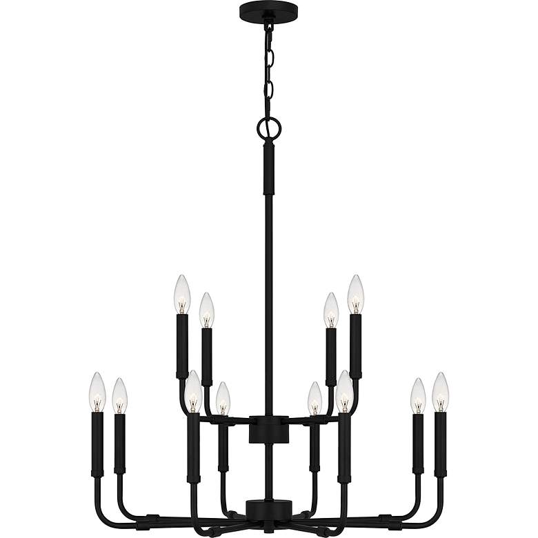 Image 5 Quoizel Abner 28"W Matte Black 12-Light 2-Tier Chandelier more views