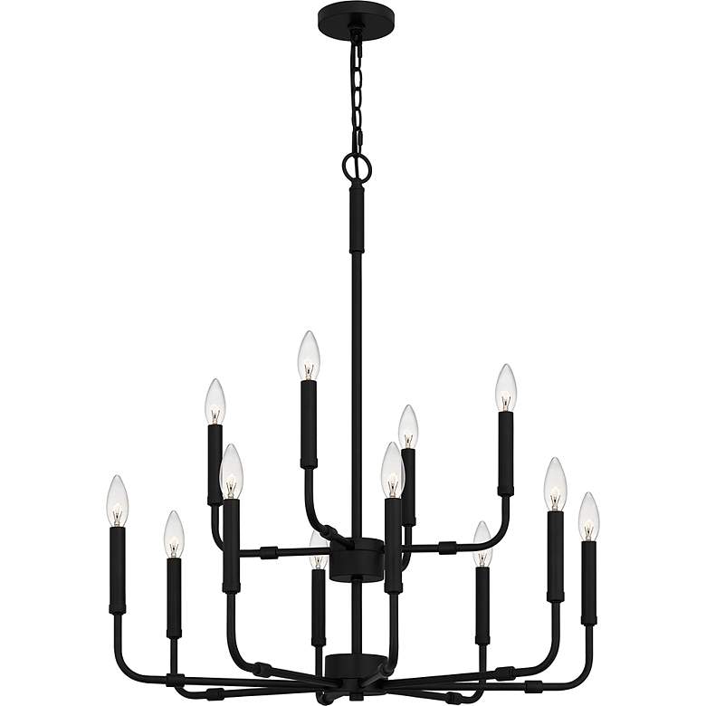 Image 6 Quoizel Abner 28"W Matte Black 12-Light 2-Tier Chandelier more views