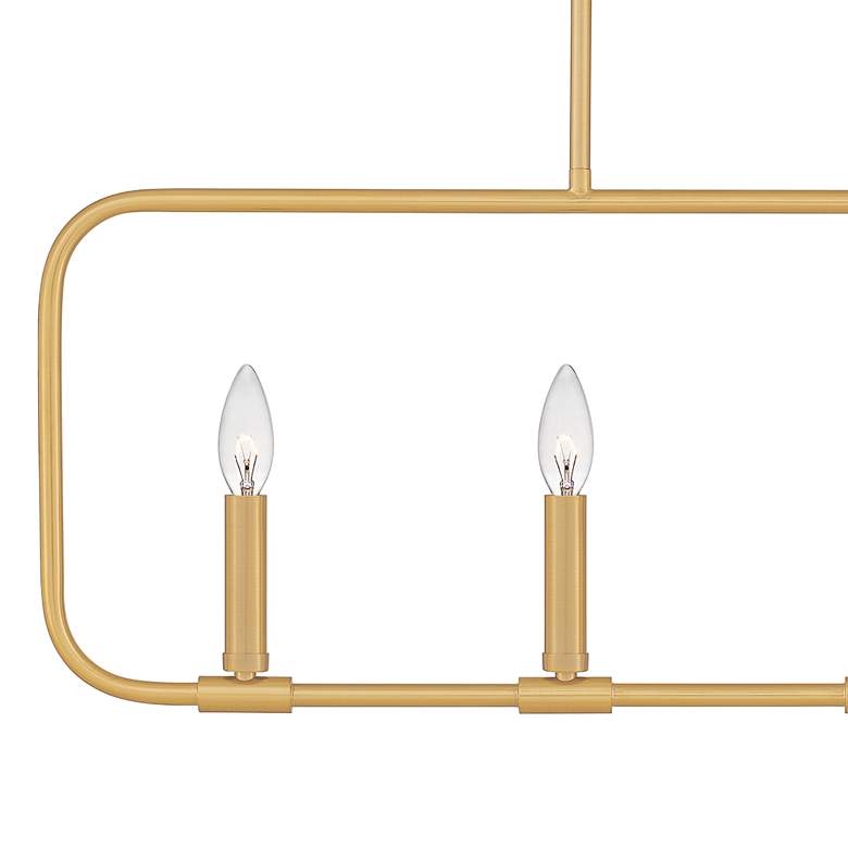 Image 3 Quoizel Abner 32" Wide Aged Brass 4-Light Linear Chandelier more views