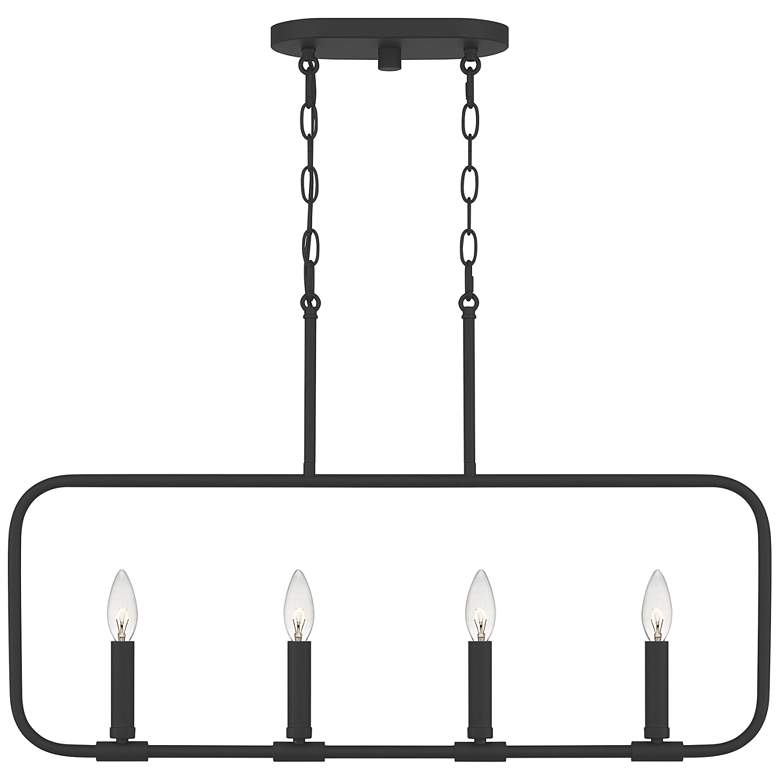 Image 2 Quoizel Abner 32" Wide Matte Black 4-Light Linear Chandelier