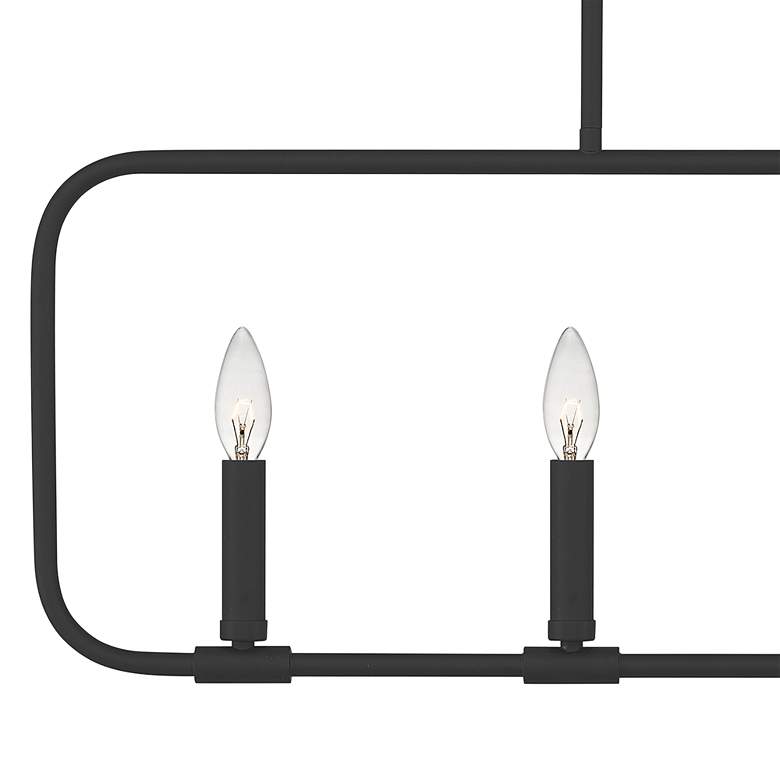 Image 3 Quoizel Abner 32 inch Wide Matte Black 4-Light Linear Chandelier more views