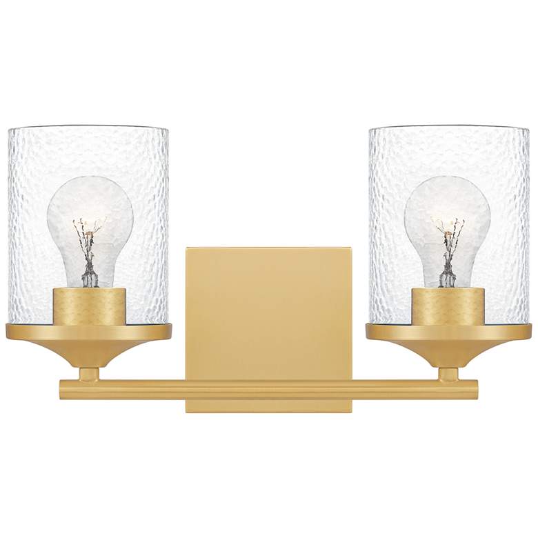 Image 1 Quoizel Abner 7 3/4" High Aged Brass 2-Light Wall Sconce