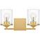 Quoizel Abner 7 3/4" High Aged Brass 2-Light Wall Sconce