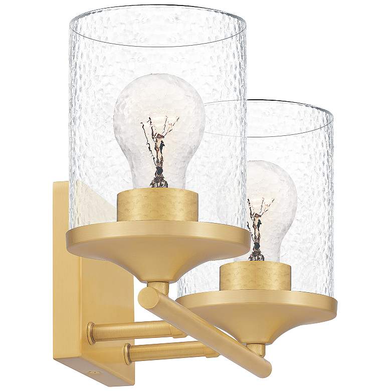 Image 3 Quoizel Abner 7 3/4" High Aged Brass 2-Light Wall Sconce more views