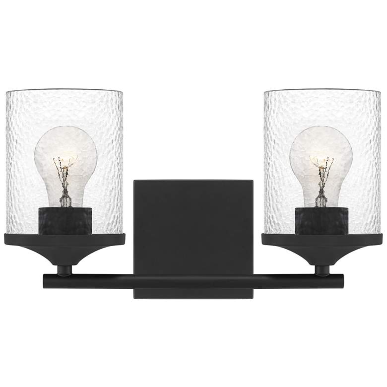 Image 1 Quoizel Abner 7 3/4" High Matte Black 2-Light Wall Sconce