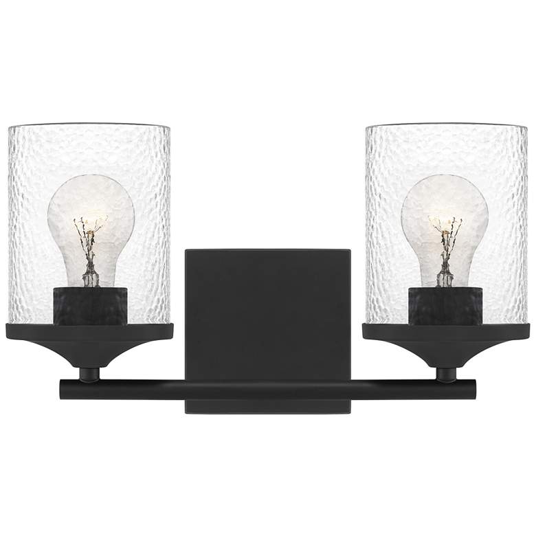 Image 1 Quoizel Abner 7 3/4 inch High Matte Black 2-Light Wall Sconce