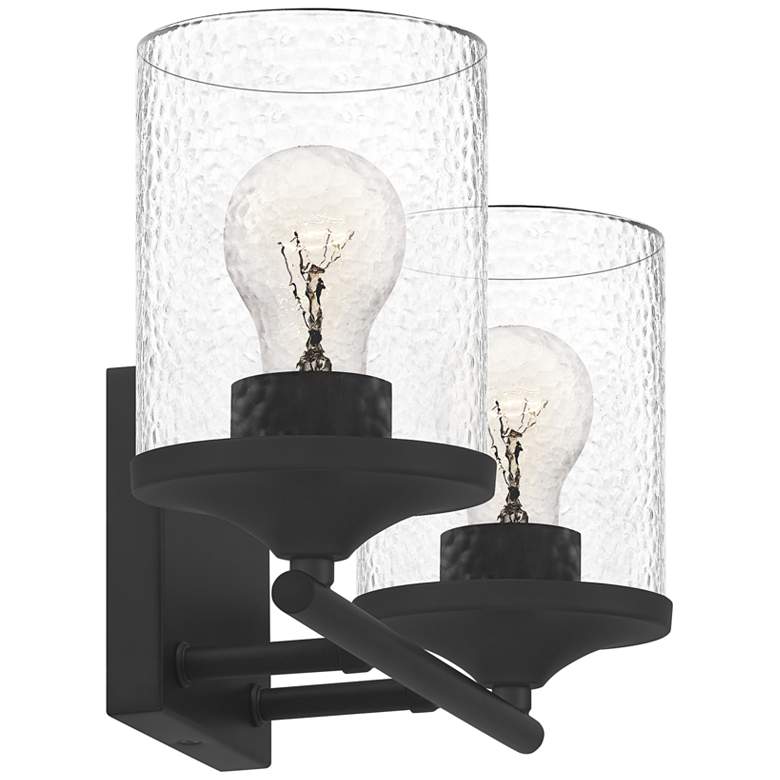 Image 3 Quoizel Abner 7 3/4" High Matte Black 2-Light Wall Sconce more views