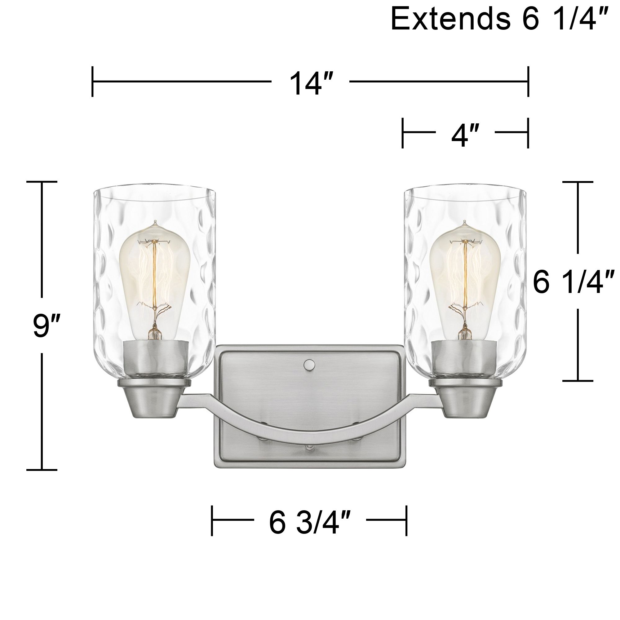 Quoizel Acacia 14" Wide Brushed Nickel Bath Light in scene
