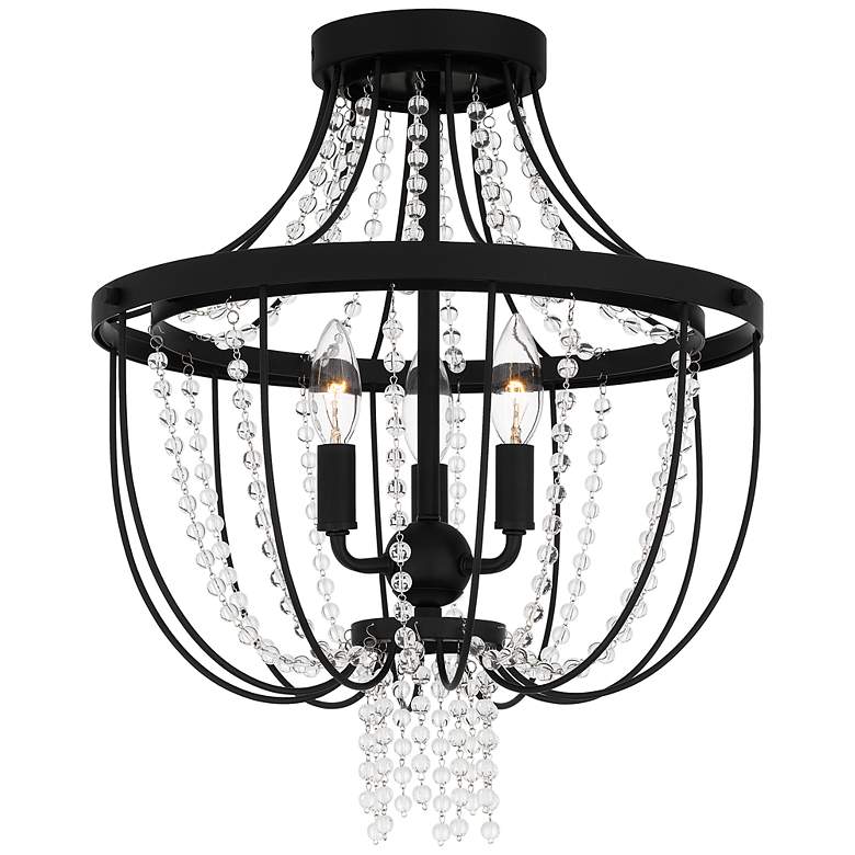 Image 2 Quoizel Adelaide 16" Wide Matte Black 3-Light Ceiling Light