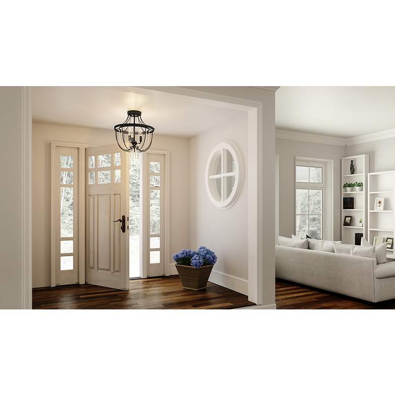Image 3 Quoizel Adelaide 16" Wide Matte Black 3-Light Ceiling Light more views