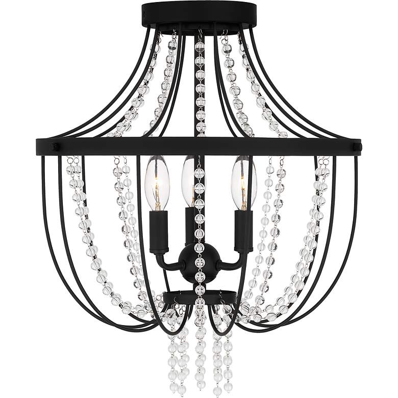 Image 4 Quoizel Adelaide 16" Wide Matte Black 3-Light Ceiling Light more views